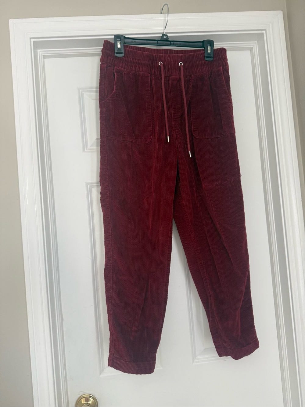 Women’s Burgundy Corduroy Drawstring Pants Size Small